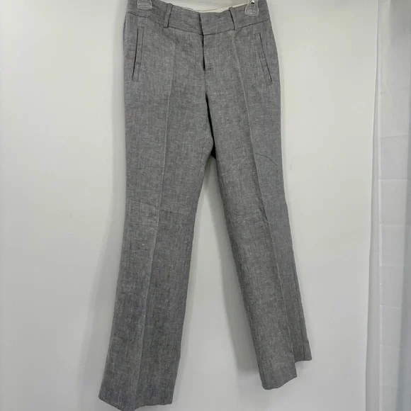 Banana Republic 100% Linen Grey Martin Trouser Pants Size 0P - Picture 4 of 11